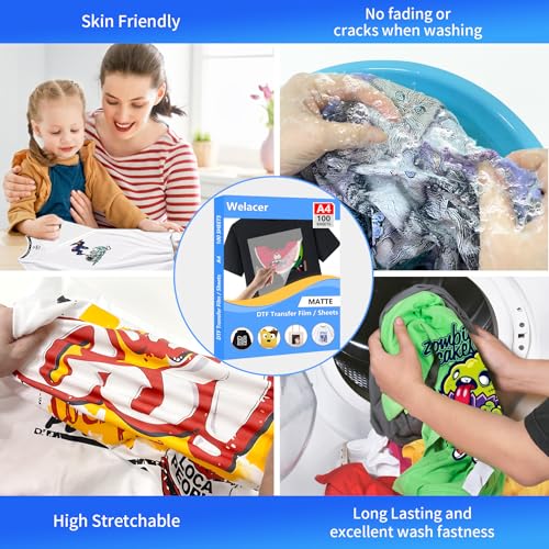 100 Sheets A4 Double Sided Thick Clear PET Heat Transfer Paper G156