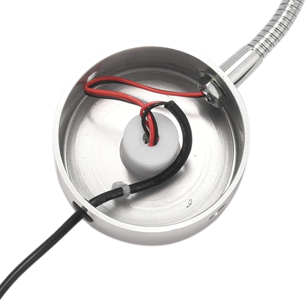 Silver Flexible Gooseneck Reading Lamp with Plug S488