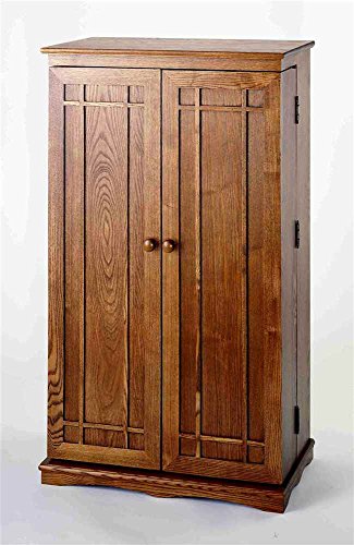 Solid Oak Multimedia Storage Cabinet with Espresso U2776