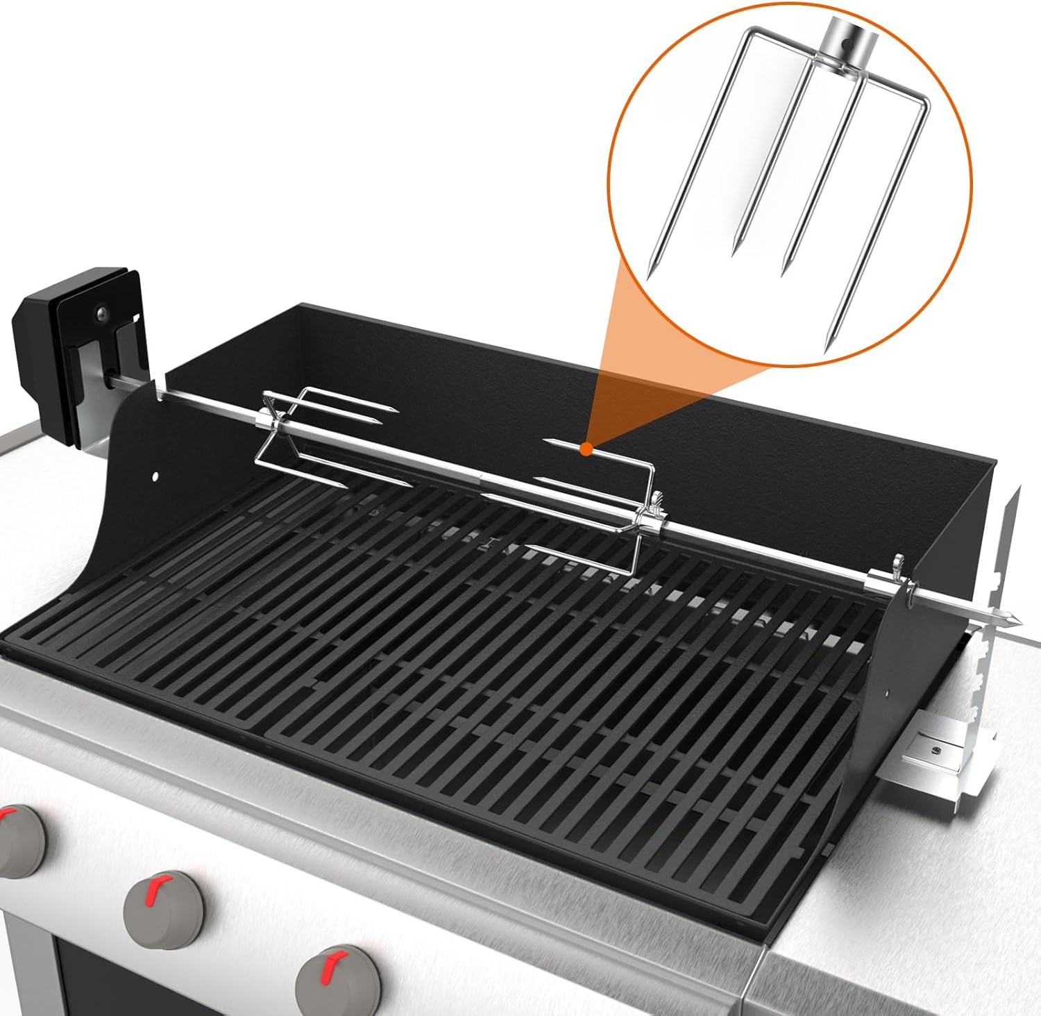 Universal Rotisserie Grill Kit with Motor and Spit Rod O5762