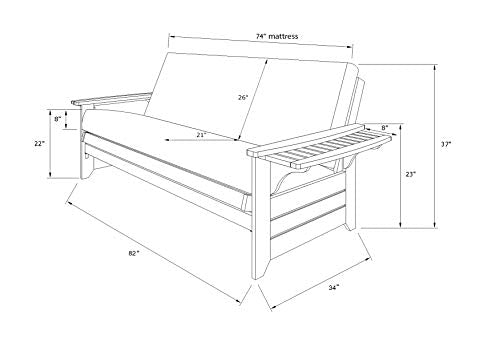 Full Size Futon with Storage Drawers in Espresso Finish E329