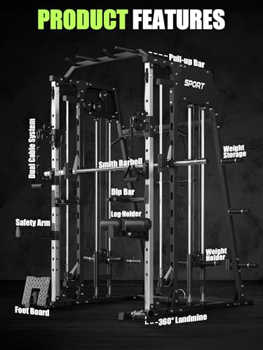 Heavy Duty Power Cage with Dual Pulley System J500