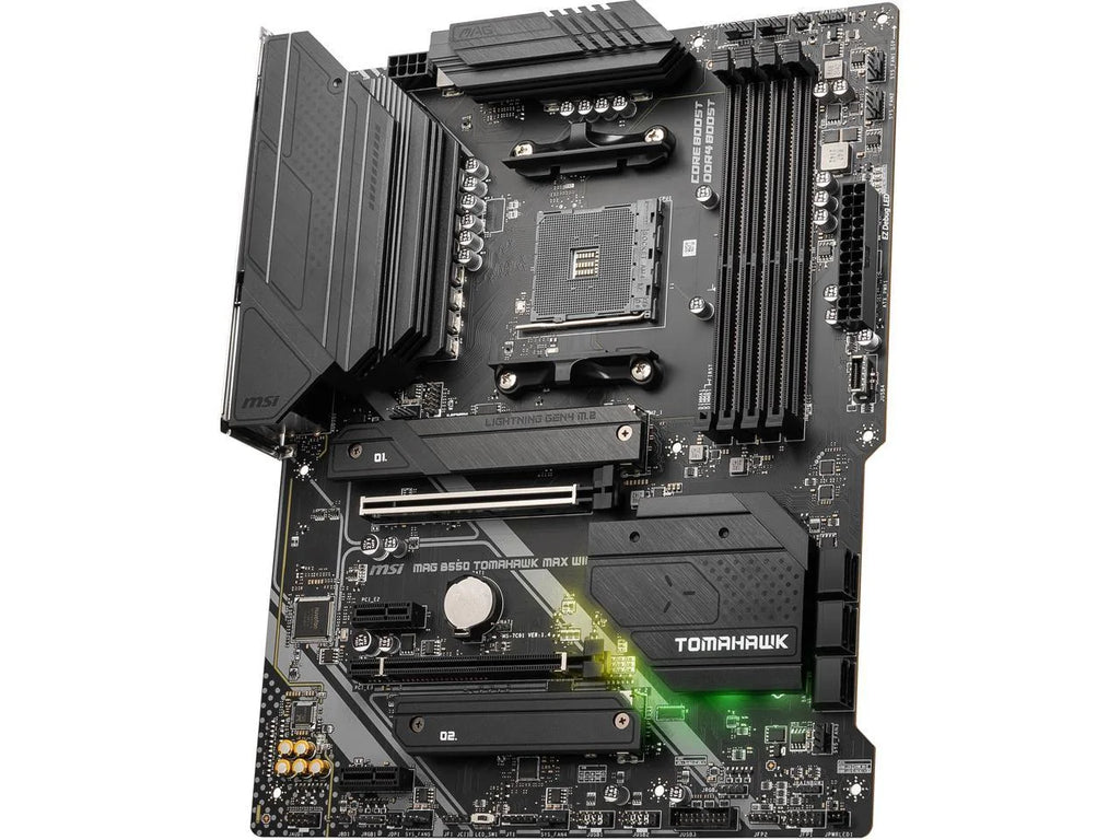 MAG B550 Tomahawk MAX WiFi Gaming Motherboard AMD AM4 DDR4 PCIe 4.0 SATA 6Gb/s M.2 USB 3.2 Gen 2 HDMI DP ATX Wi-Fi 6E AMD Ryzen 5000 Series Processors Factory Refurbished M7662
