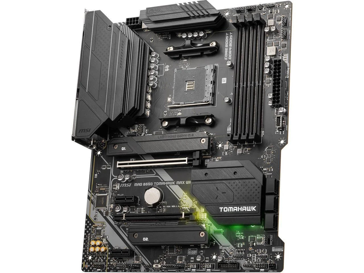 MAG B550 Tomahawk MAX WiFi Gaming Motherboard AMD AM4 DDR4 PCIe 4.0 SATA 6Gb/s M.2 USB 3.2 Gen 2 HDMI DP ATX Wi-Fi 6E AMD Ryzen 5000 Series Processors Factory Refurbished M7662