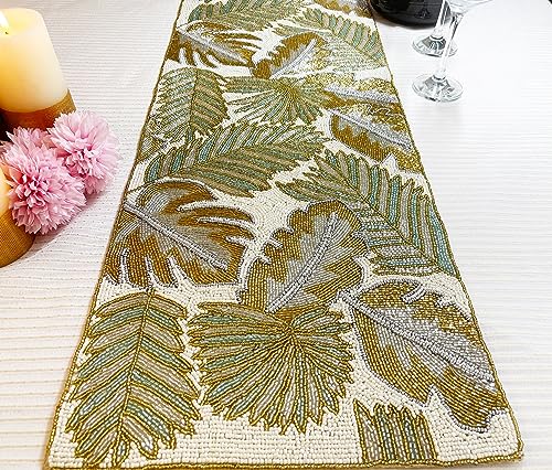 Handmade Beaded Table Runner 13x36 inches Multicolour Z9875