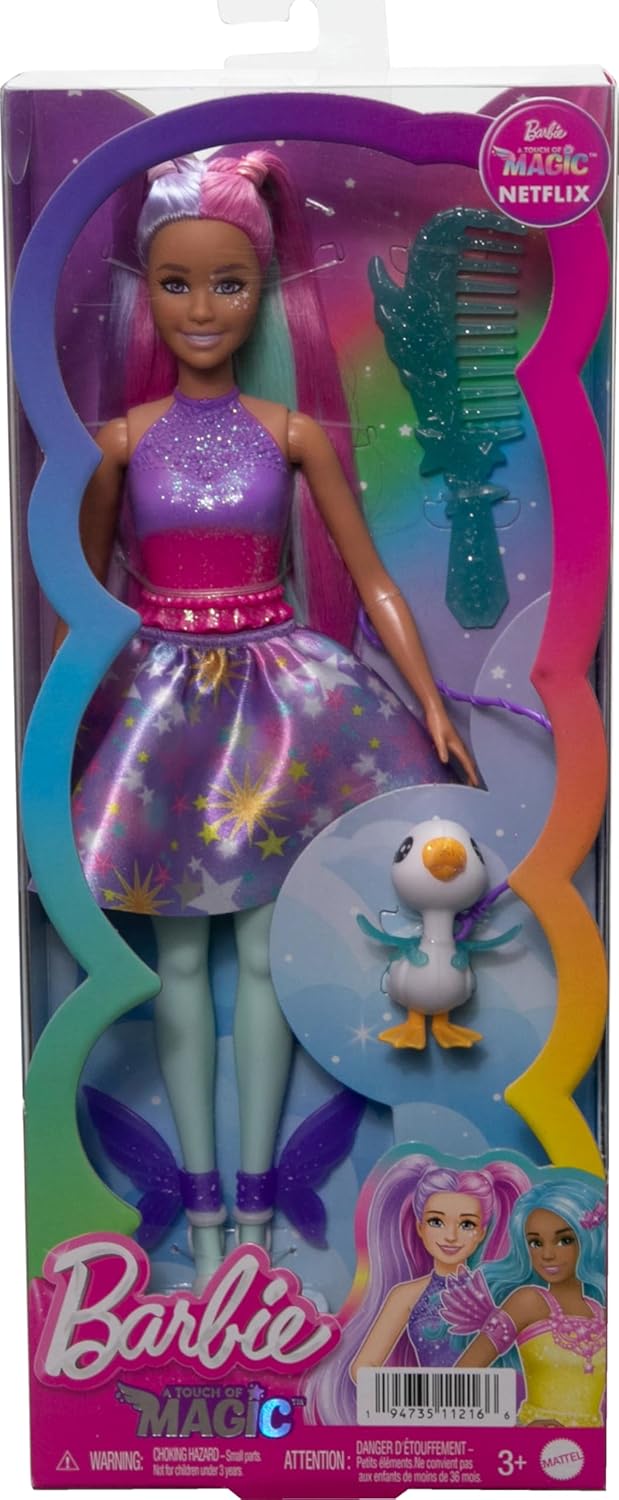 Barbie Doll & Accessories Set with Fantasy Outfit, Pet, Leash & Styling Pieces U9449