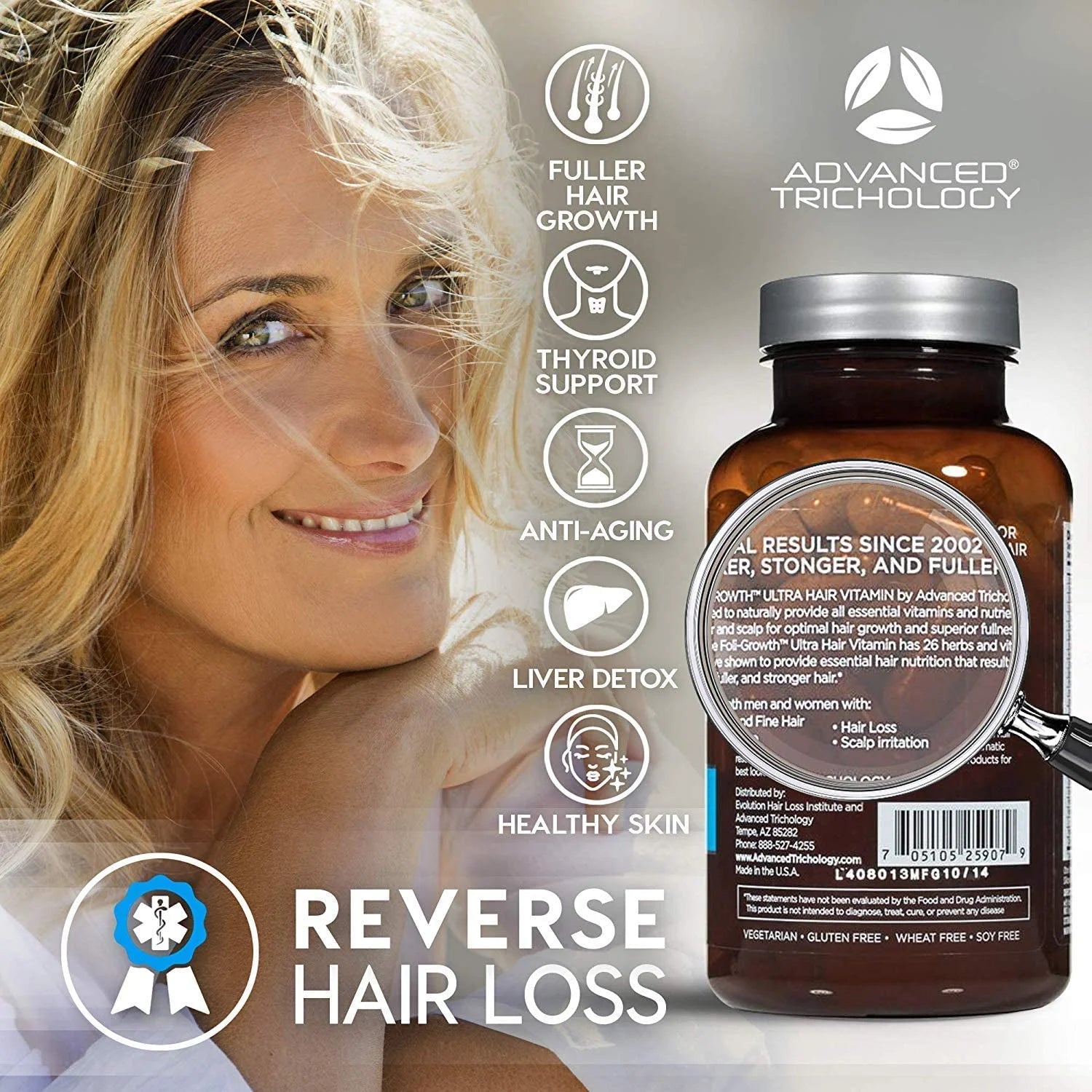 Hair Growth Vitamin with High Potency Biotin E1501