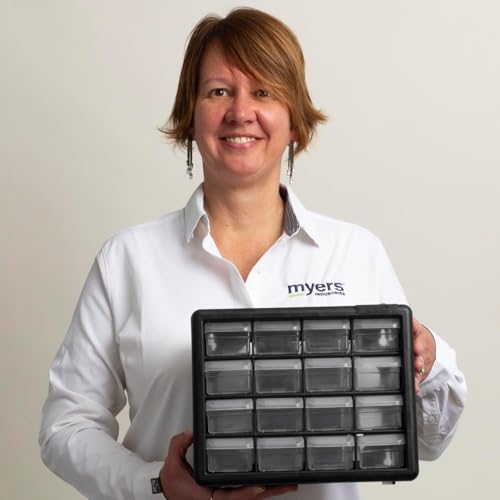 24-Drawer Plastic Storage Cabinet Black R4349