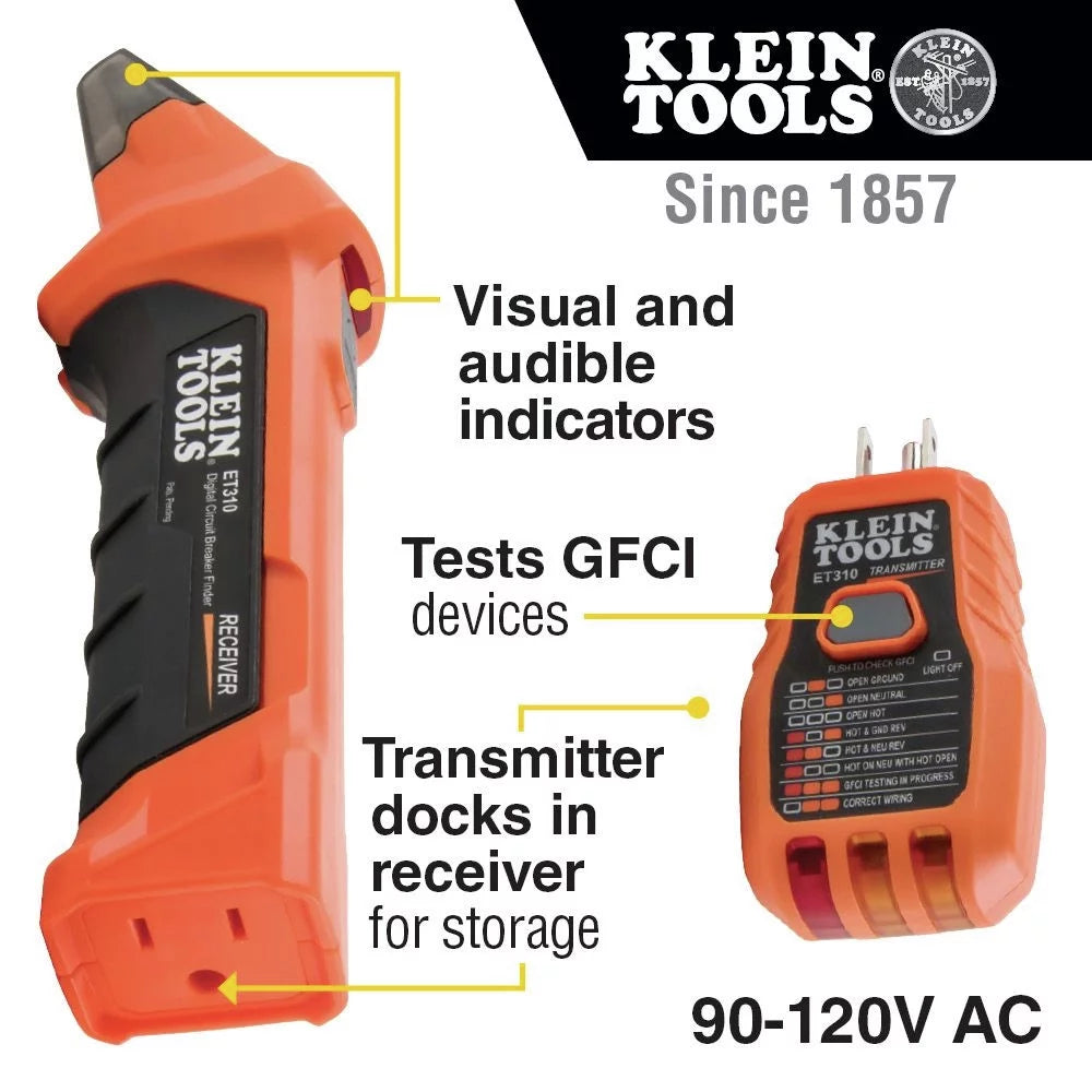 AC Circuit Breaker Finder with GFCI Outlet Tester K9707