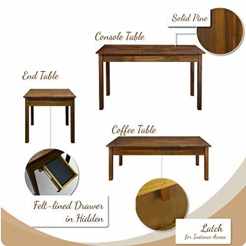 Brown End Table with Concealed Drawer M764465