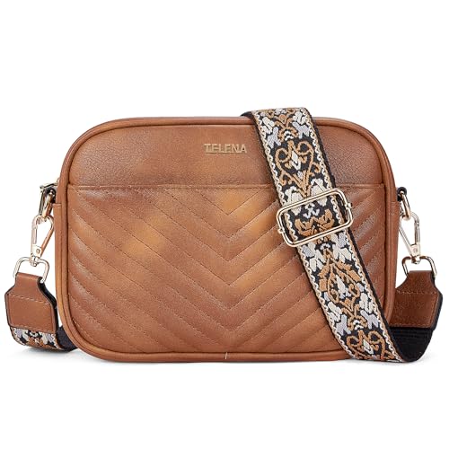 Quilted Crossbody Bag with Wide Strap H425230