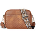 Quilted Crossbody Bag with Wide Strap H425230