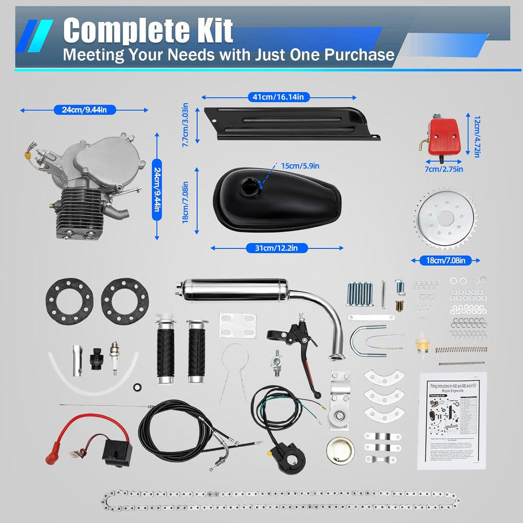 100cc 2 Stroke Motorized Bicycle Engine Kit with Air-Cooling G14221