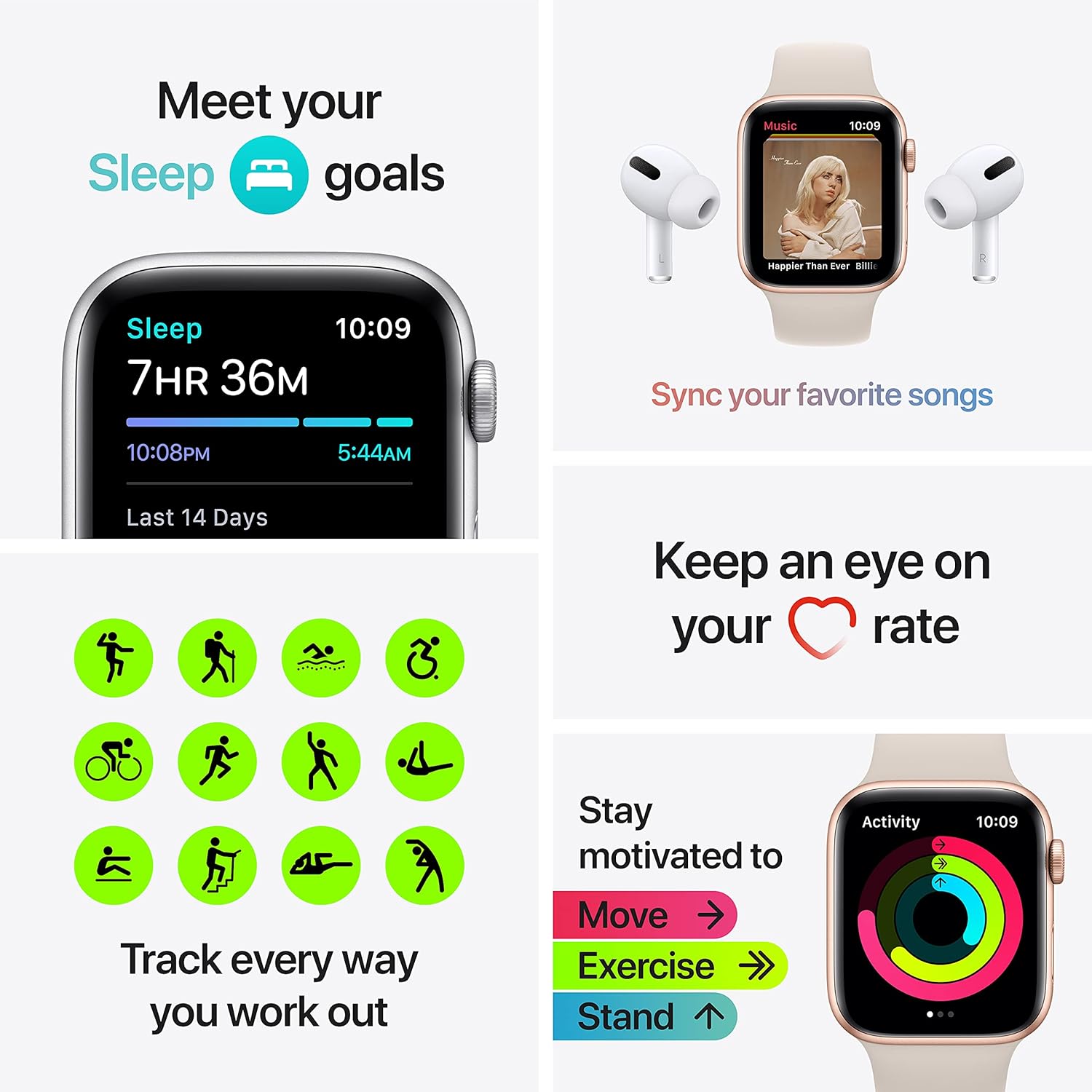 Gold Aluminium Case Smart Watch with Starlight Sport Band S179