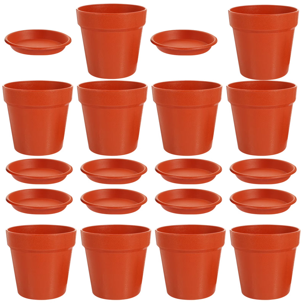 10 Sets Imitation Pottery Plastic Flower Nursery Garden Planter N277433