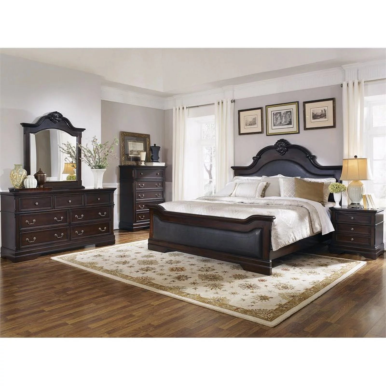 Carved Bedroom Set Cappuccino F38168