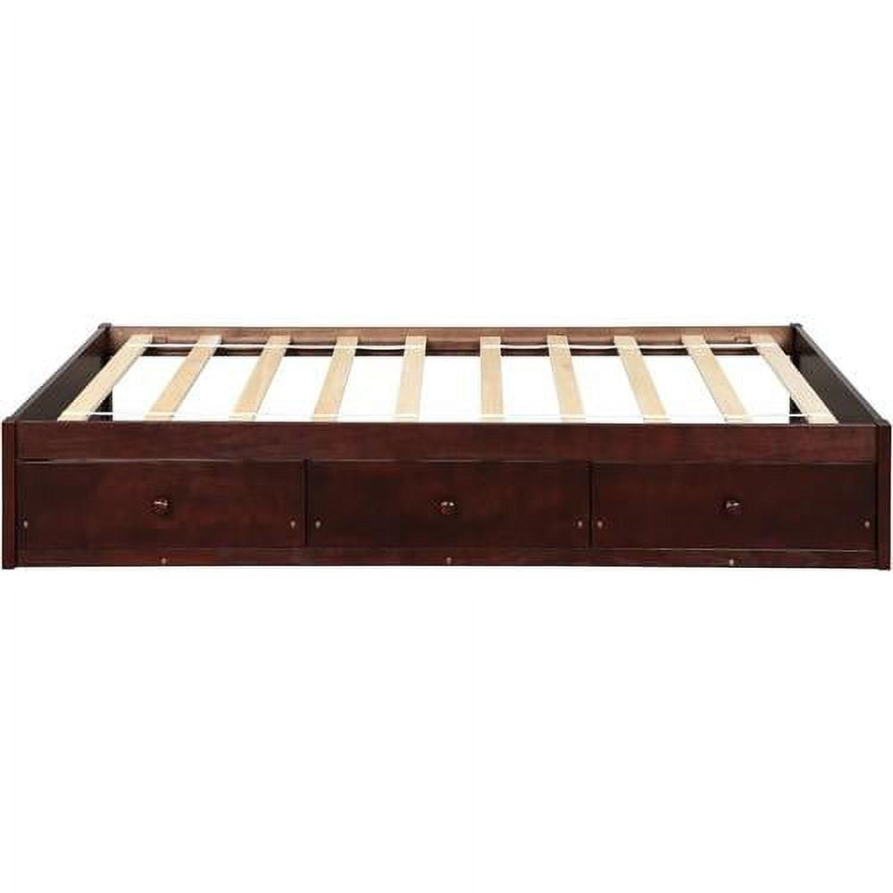 Cherry Wood Platform Bed Frame With 3 Drawers A9963