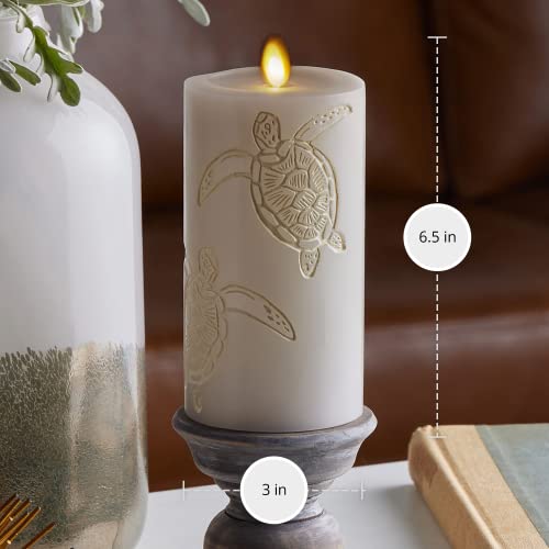 White Pinecone Flameless LED Candle Pillar (3" x 6.5") Y667757
