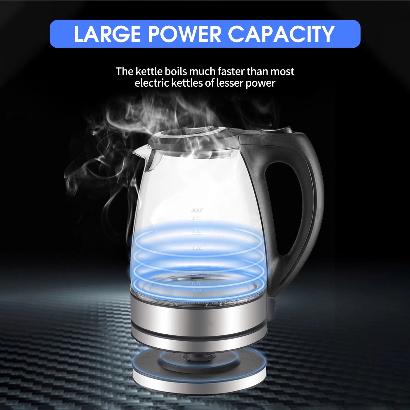 1.7L Glass Electric Kettle with Auto Shut-Off P472
