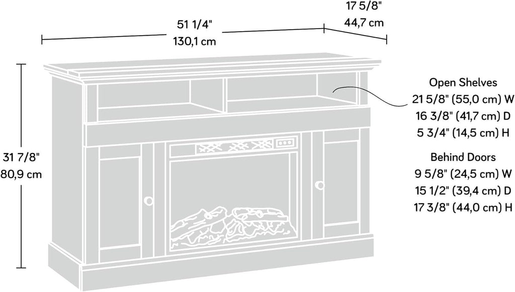 Media Fireplace for TVs up to 60", Lintel Oak finish U370423