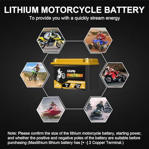 12V 12Ah 720A Lithium Powersports Battery with Smart BMS D198909