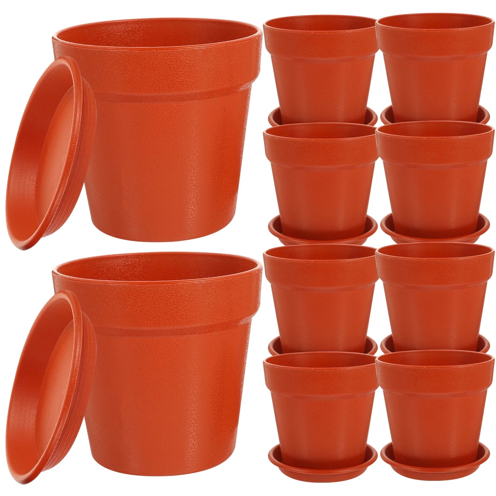 10 Sets Imitation Pottery Plastic Flower Nursery Garden Planter N277433