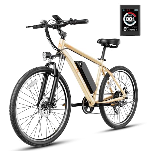 Electric Bike with Peak 500W Brushless Motor, 360Wh Removable Battery, 7-Speed, 26" Tires and Front Fork Suspension Z141075