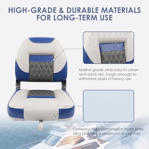 Grey/Red Fold-Down Boat Seat Y7665