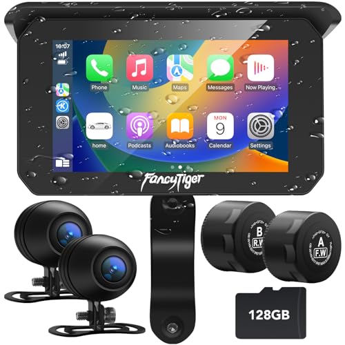 5" Waterproof Touch Screen Motorcycle Carplay Android Auto C996