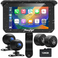 5" Waterproof Touch Screen Motorcycle Carplay Android Auto C996