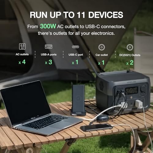 Portable Power Station 499Wh LiFePO4 Battery 1000W Output Solar Generator M8186