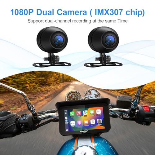 5" Waterproof Touch Screen Motorcycle Carplay Android Auto C996