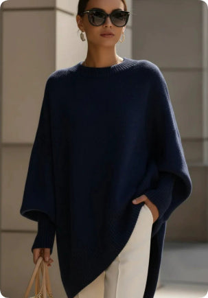 Thick Round Neck Women’s Loose Knitted Pullover Sweater