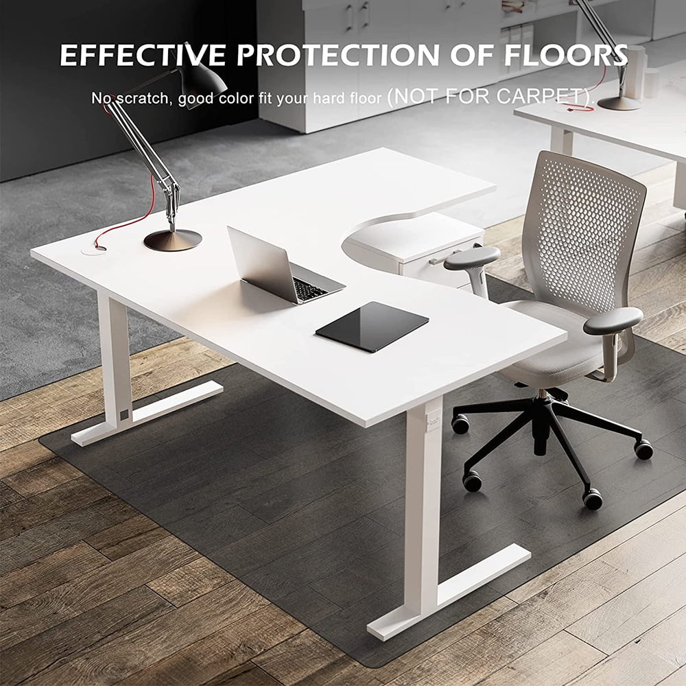63" X 51" Vinyl Desk Chair Mat Protector (Translucent Black) Y87416
