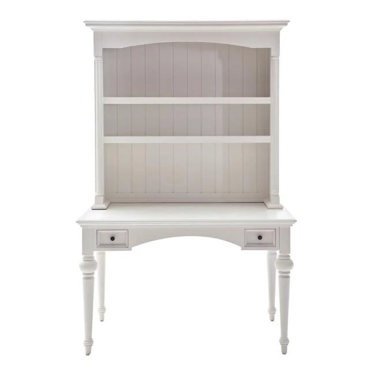 Antiqued White Writing Desk with Hutch B9366