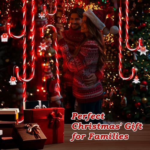 20 Pack 110 LED 41 inch Solar Candy Cane Pathway Lights with 8 Modes V8796