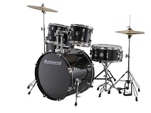 5 Piece Drum Set with Hardware and Cymbals (Black) U39209