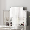 Mirrored Vanity Dressing Table Set with 2 Drawer Storage F126