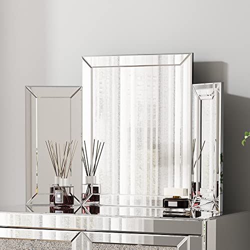 Mirrored Vanity Dressing Table Set with 2 Drawer Storage F126