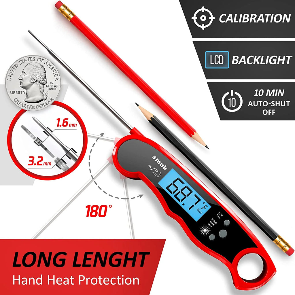 Plum Instant Read Meat Thermometer with Backlight LCD U1732