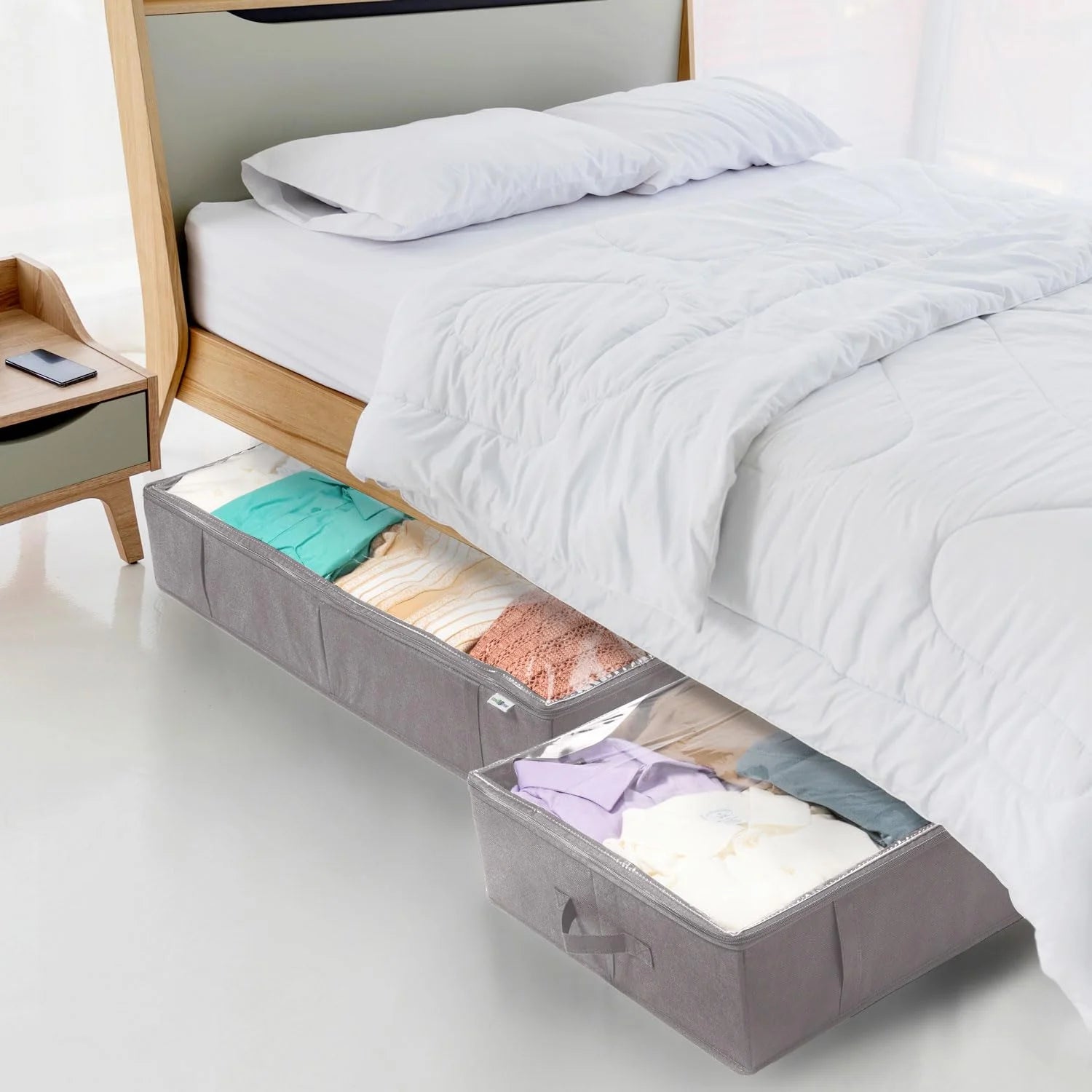 Gray 4 Pack Under Bed Storage Containers P832