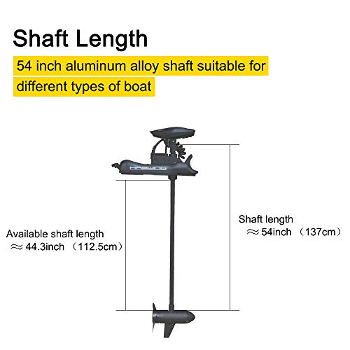 Black 12V 55LBS 54inch Bow Mount Trolling Motor with Remote Control Q74483
