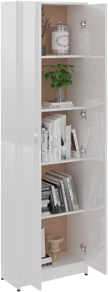High Gloss White Engineered Wood Wardrobe E33145