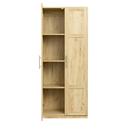 White Tall Wood Storage Cabinet with Adjustable Shelves N21027