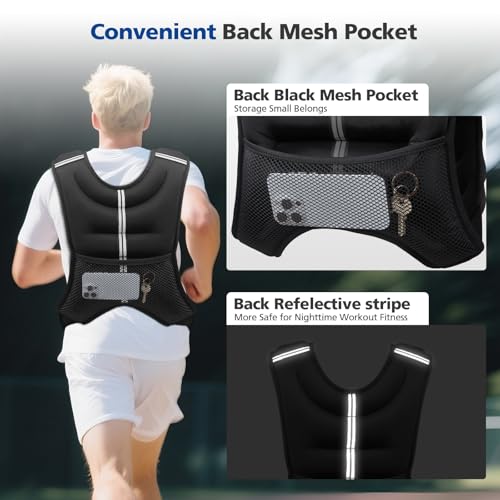 Weighted Vest with Reflective Stripe, Size Adjustable S13307