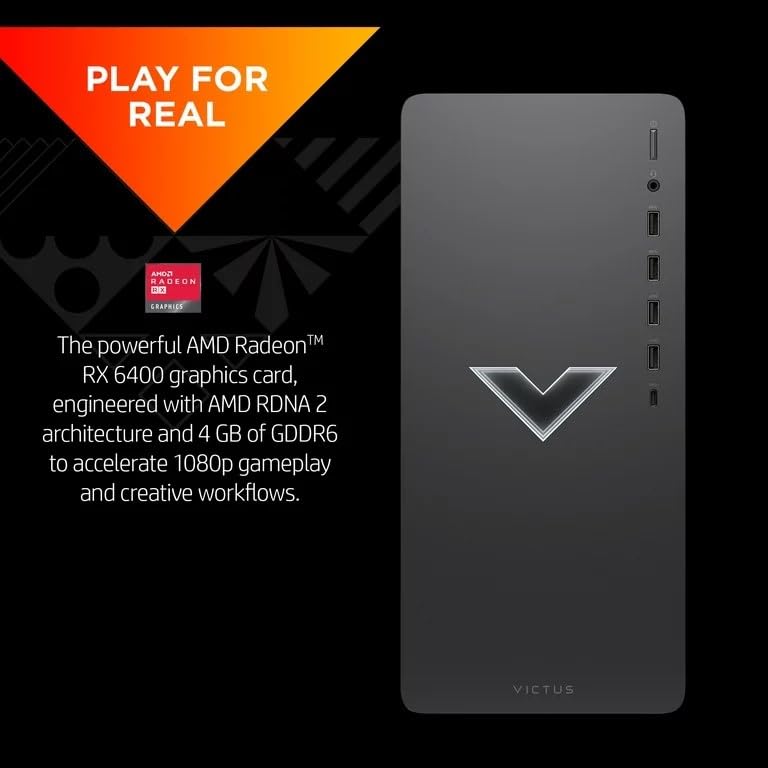Mica Silver Gaming Desktop PC, AMD Ryzen 5600G, 16GB RAM, 512GB NVMe, AMD Radeon RX6400, Win 11 Home S957