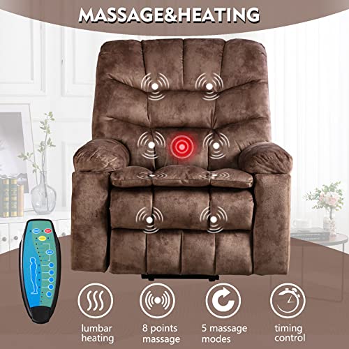 Large Power Lift Recliner Chairs with Massage and Heat, Dark Grey L843919