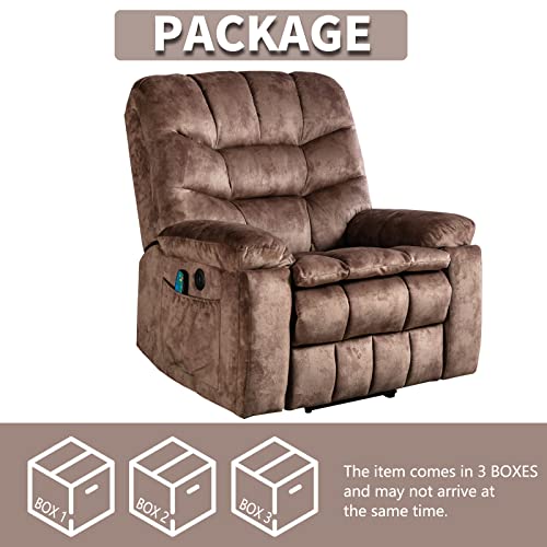 Large Power Lift Recliner Chairs with Massage and Heat, Dark Grey L843919