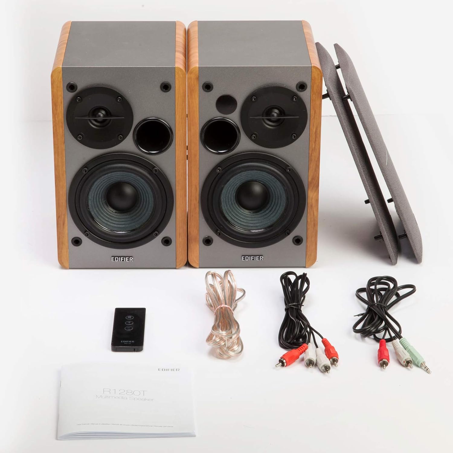Powered Bookshelf Speakers - 2.0 Active Near Field Monitors - Wooden Enclosure - 42 Watts RMS S21996