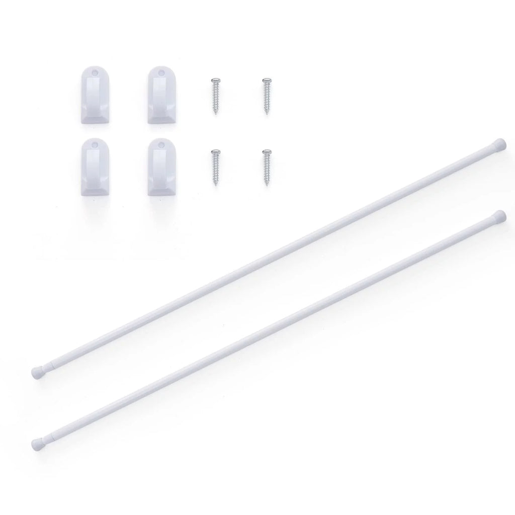 White 26" - 48" Adjustable Door Curtain Rods N732